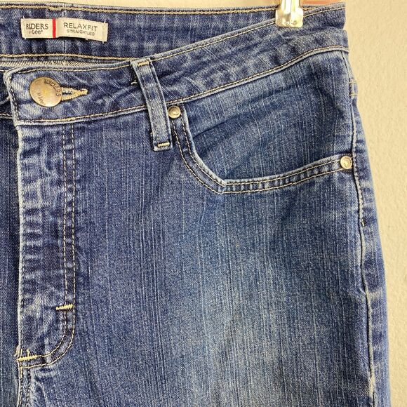 Lee Riders Blue Jeans 12 P 34x28 Relaxed Fit Straight Leg Mid Rise Stretch - Picture 3 of 14
